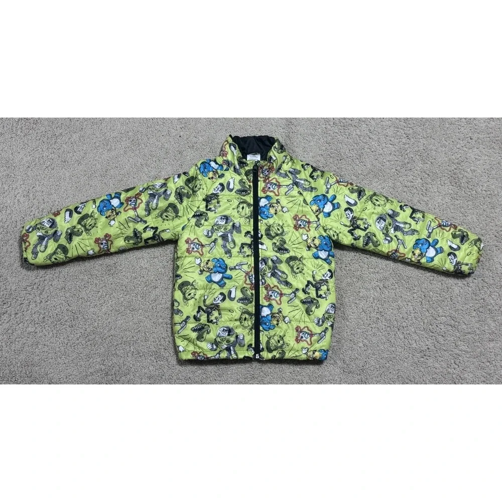 Disney Pixar Toy Story 4 Puffer Jacket Green All Over Character Print Youth 5/6